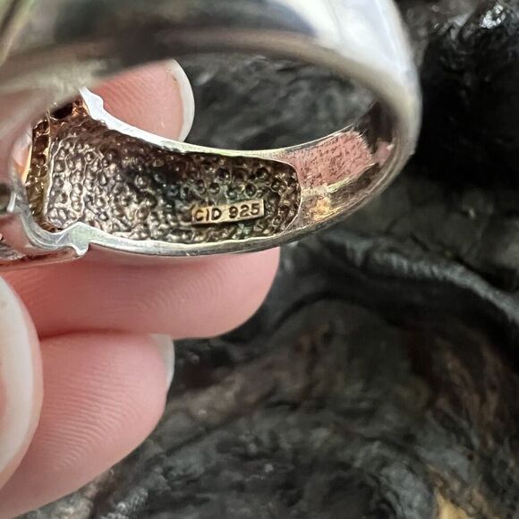 Vintage Clyde Duneier 5.21 ct Oval Checkerboard Cut Citrine Ring Size 7.5 925 - Picture 4 of 15